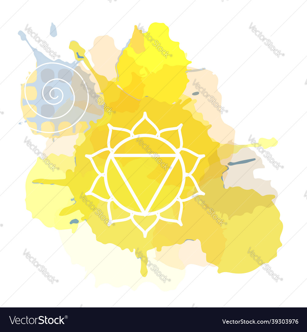 Manipura chakra meditation aura and fifth Vector Image