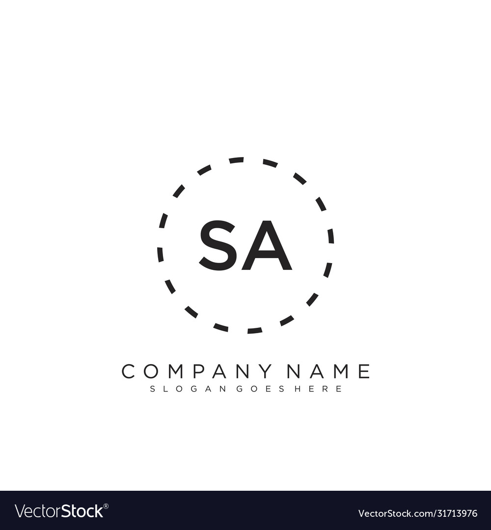 Sa initial handwriting logo design Royalty Free Vector Image