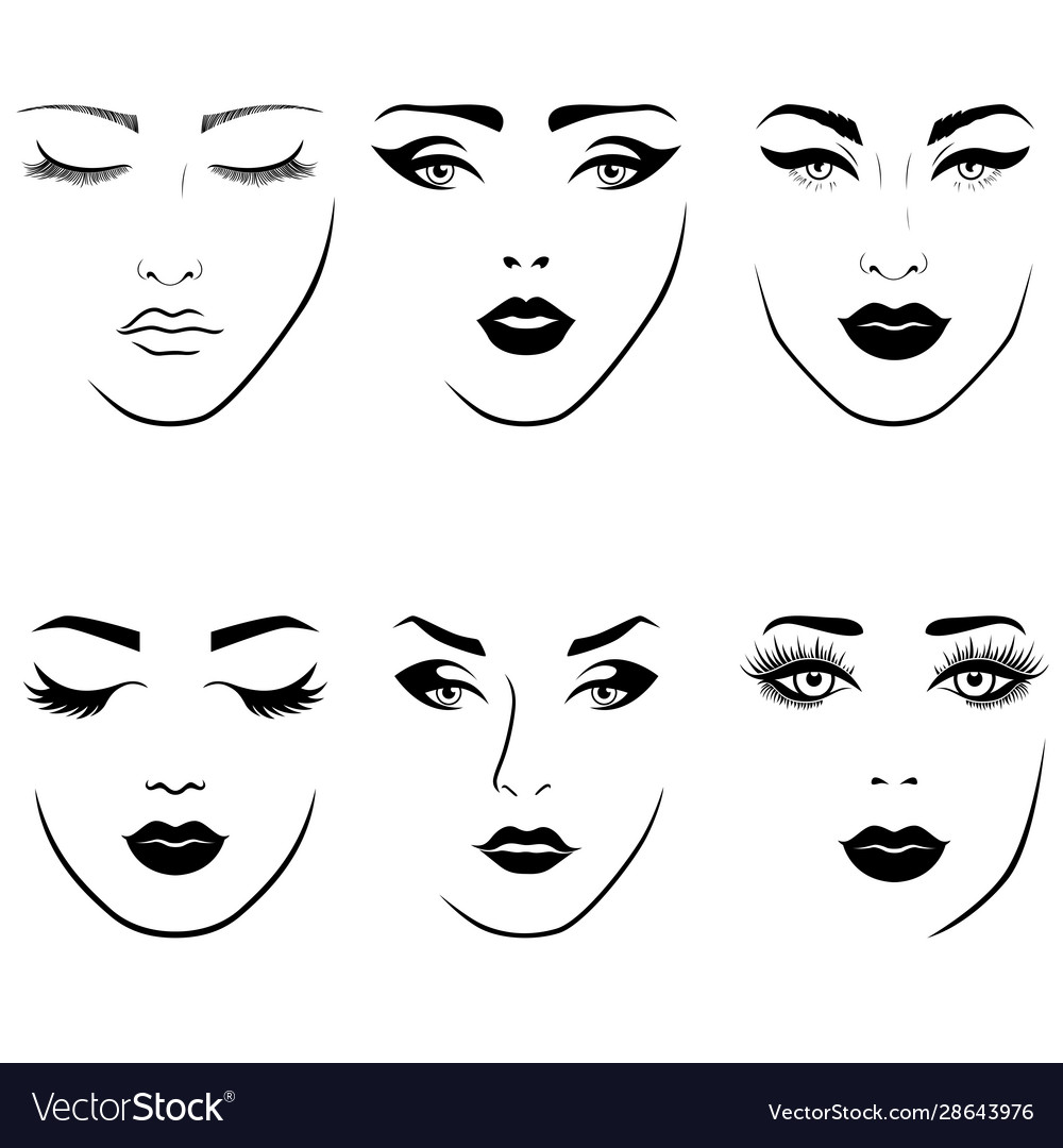 Set Womens Faces Royalty Free Vector Image - Vectorstock