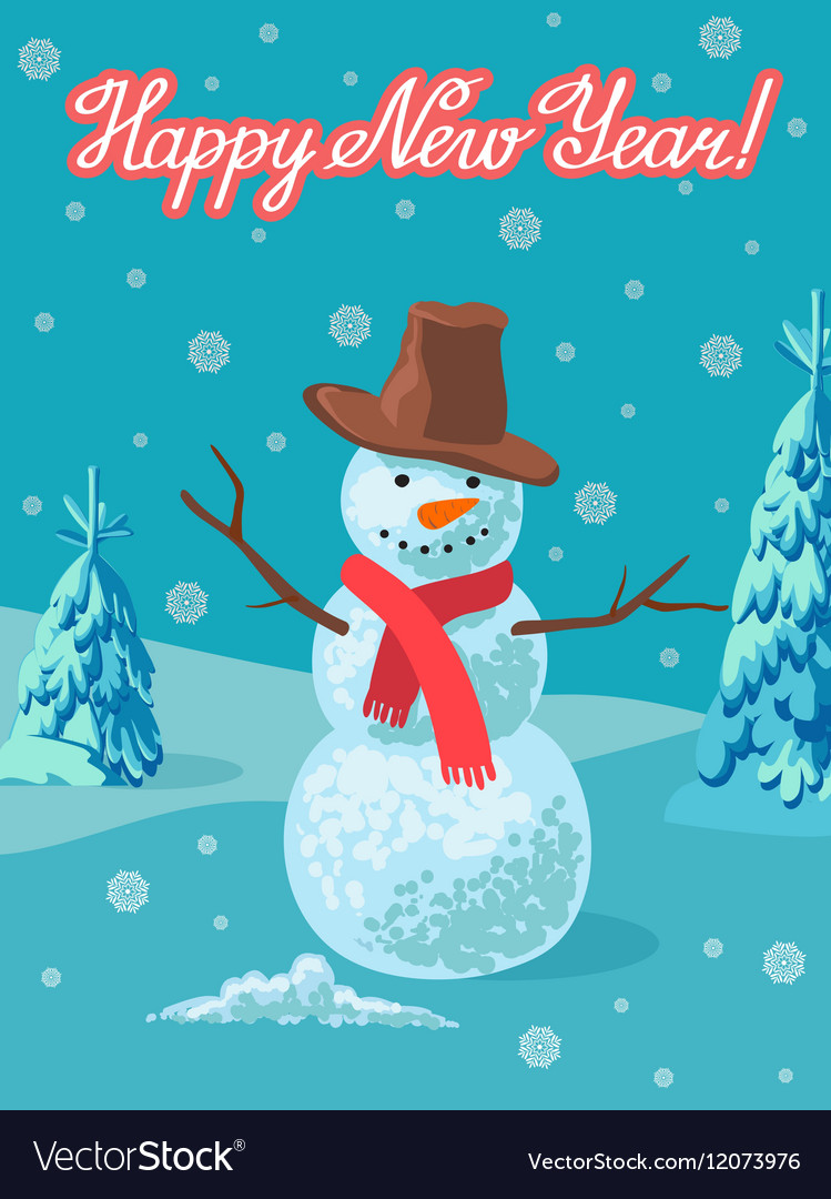 Snowman outdoor greeting Royalty Free Vector Image