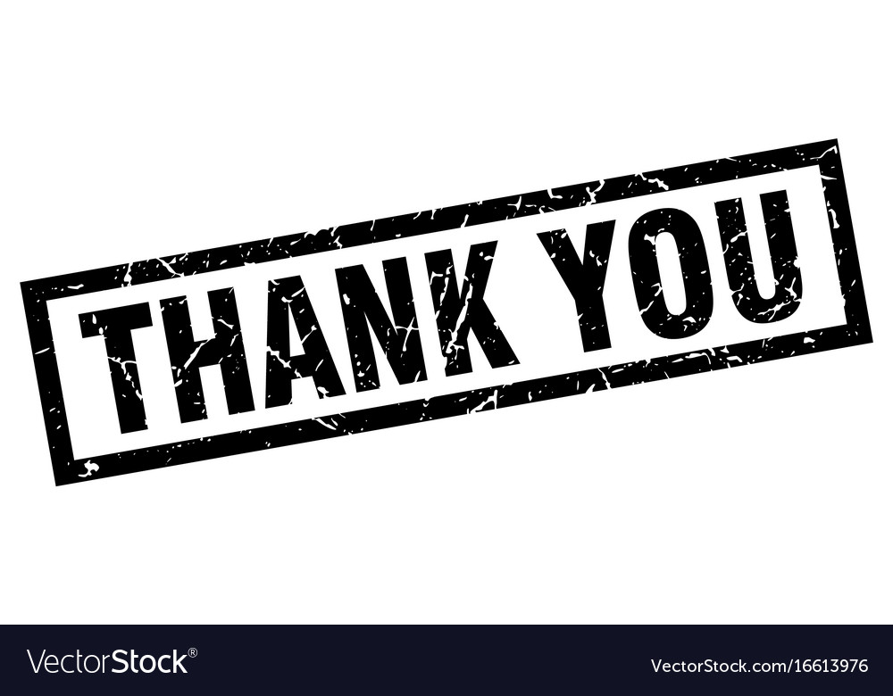 Square grunge black thank you stamp Royalty Free Vector