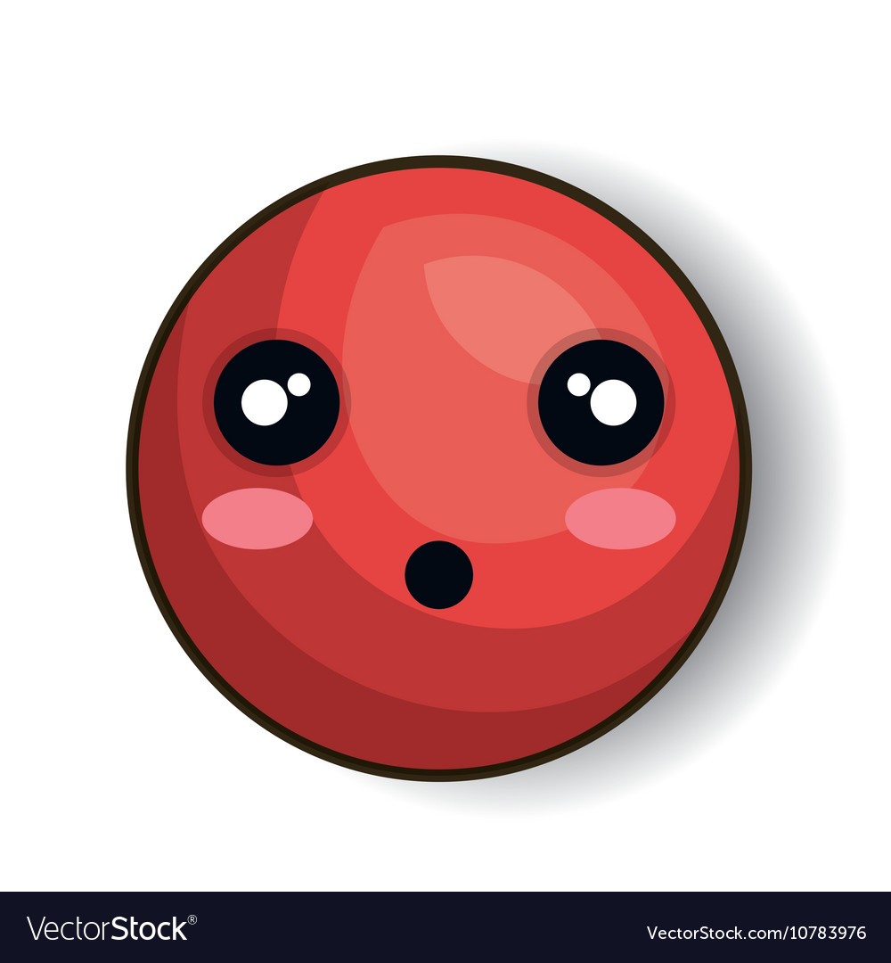 Surprised emoji red graphic Royalty Free Vector Image