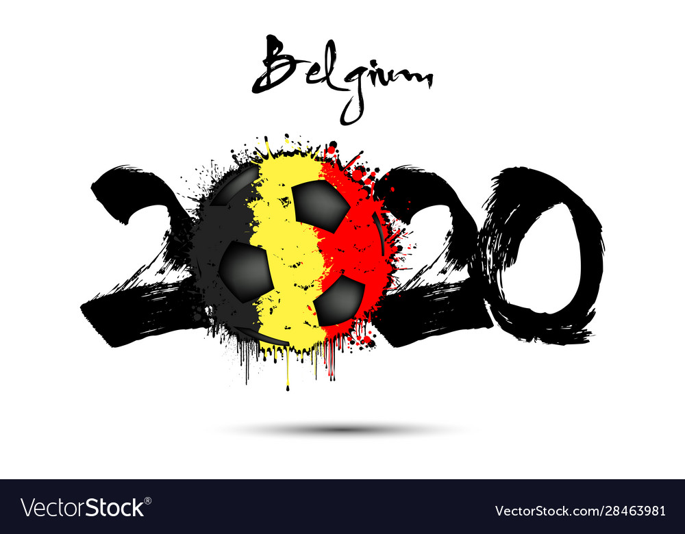 2020 und Fußball in Farbe Belgium Flagge