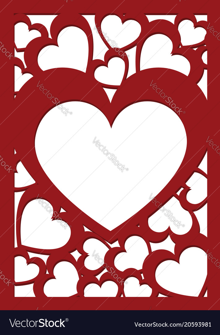 Card template with hearts