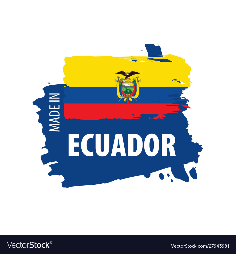 Ecuador flag on a white