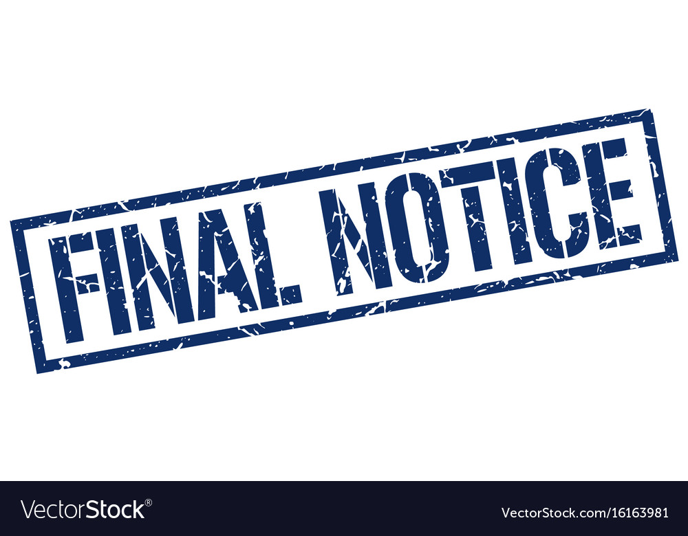 Final notice stamp