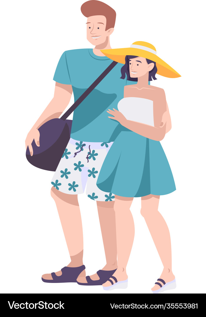 Flat couple Royalty Free Vector Image - VectorStock