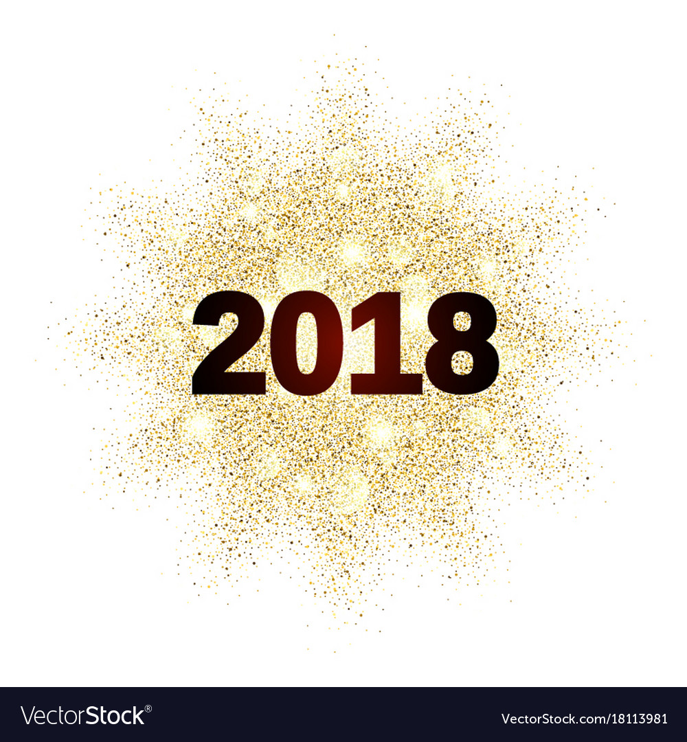 Gold glitter happy new year 2018