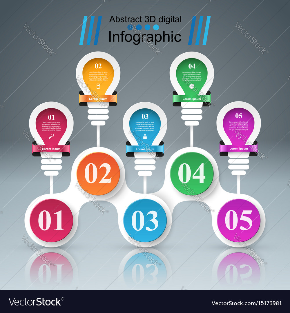 Infographic design bulb light icon Royalty Free Vector Image