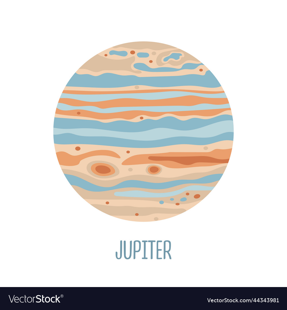 Jupiter planet of the solar system on a white Vector Image