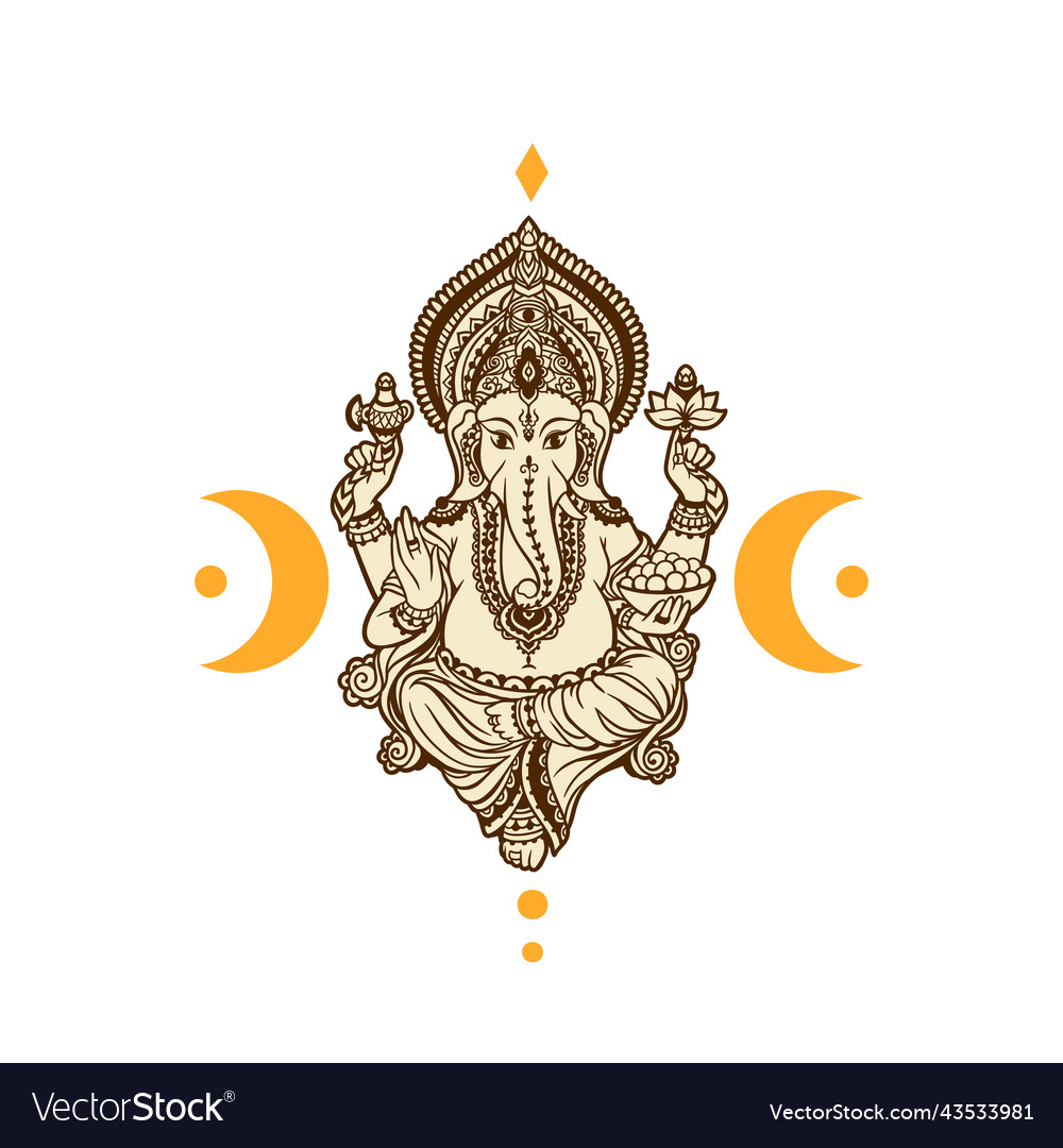 Lord ganesh image god with elephant head Vector Image