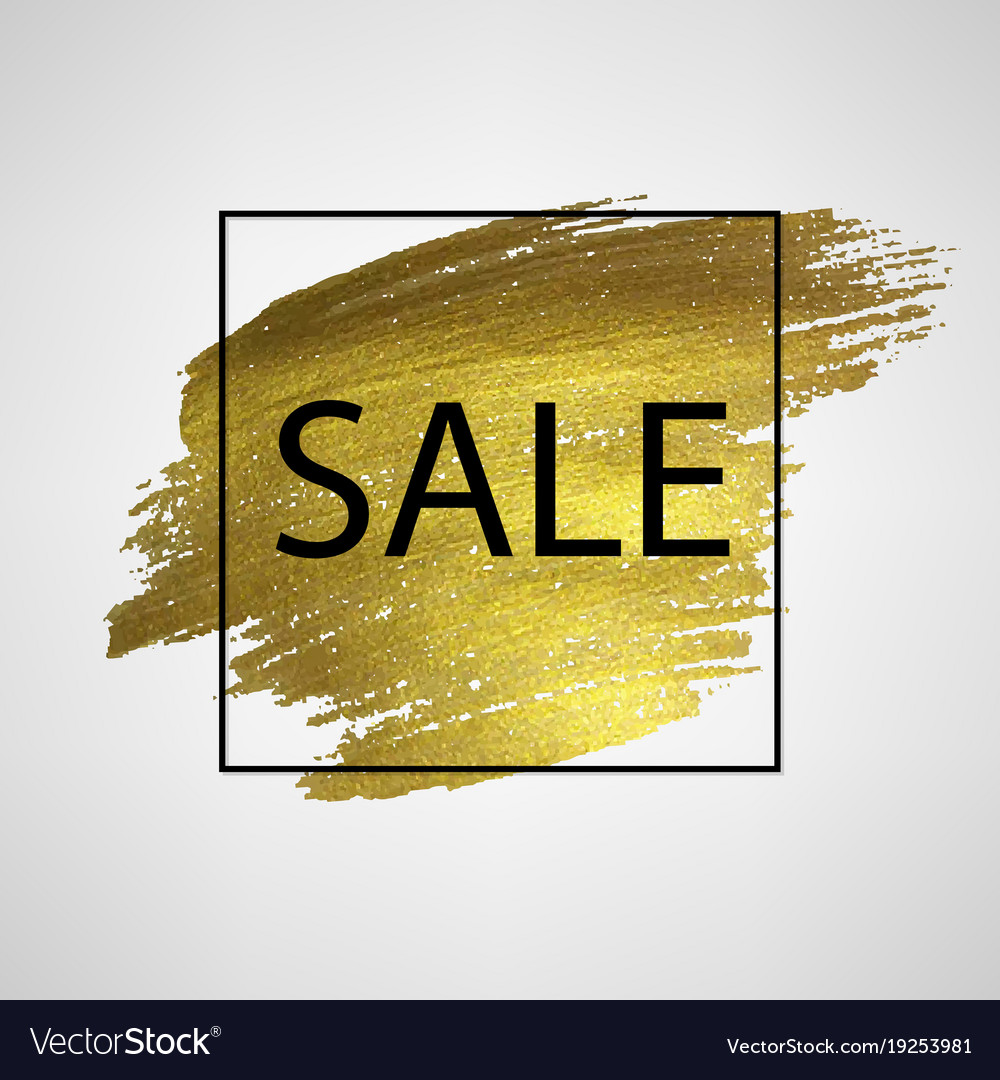 Sale poster with golden blot Royalty Free Vector Image