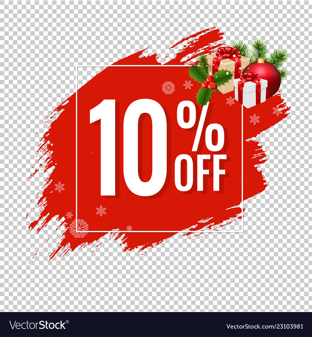 Sale red blobs banner transparent background vector image