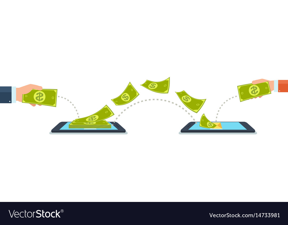 Send And Receive Money Using Mobile Phones Vector Image