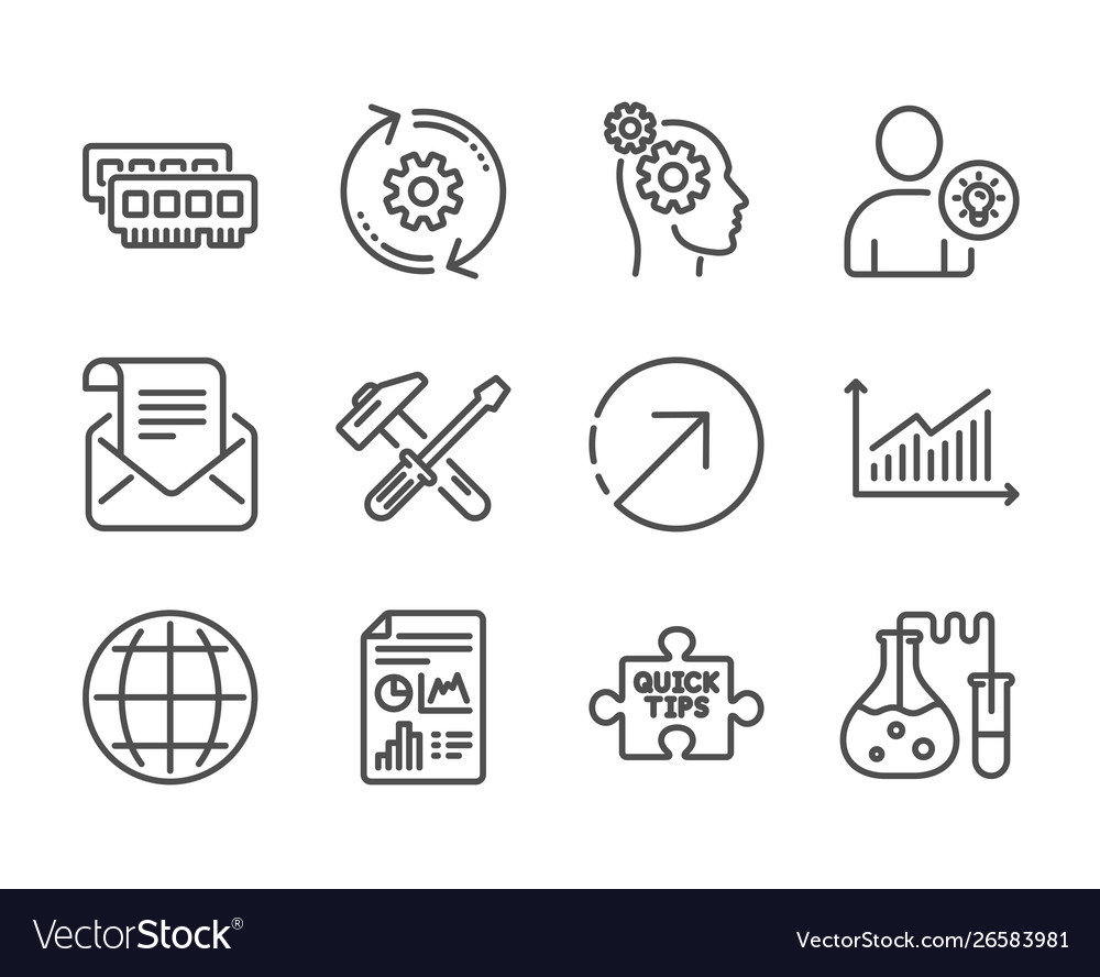 Set technology icons such as mail newsletter