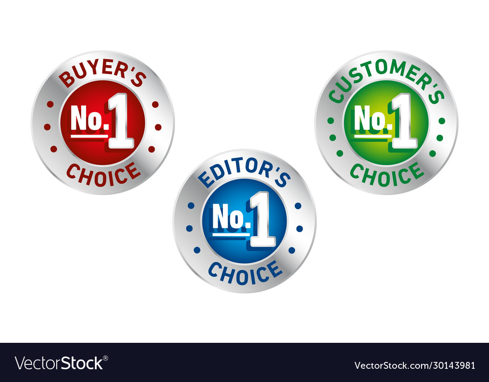 Set three badges - editors choice customers