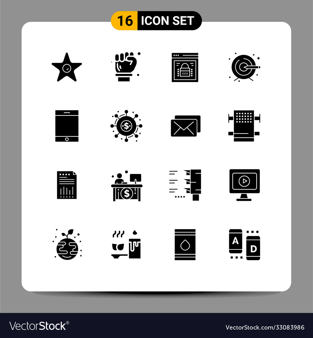 16 universal solid glyph signs symbols ipad