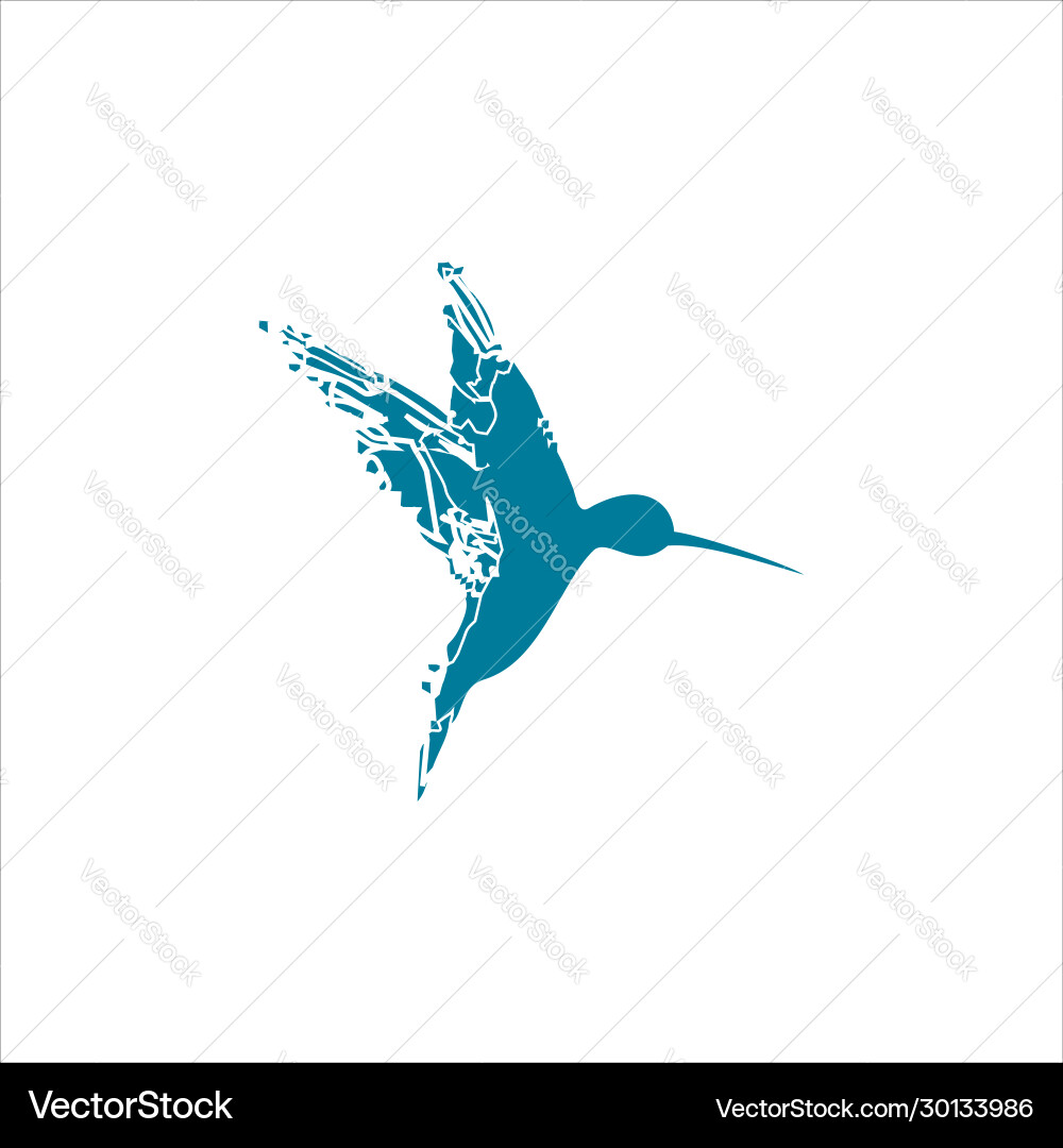 Native Humming Bird Vector Blue rustic humming bird Royalty Free Vector Image