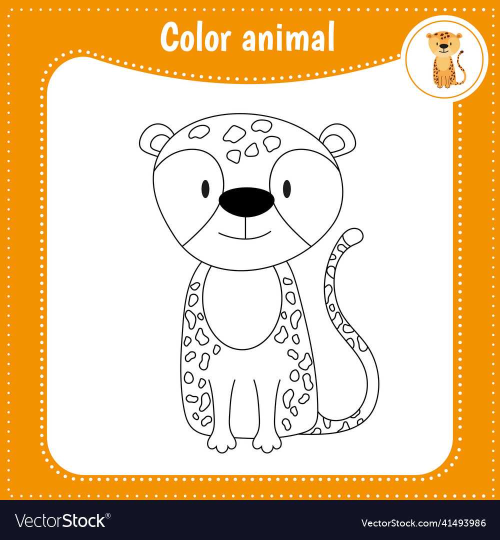 Cute cartoon animal - coloring page for kids