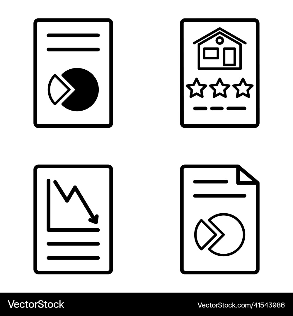 Docs1-2 flat icon set isolated on white background