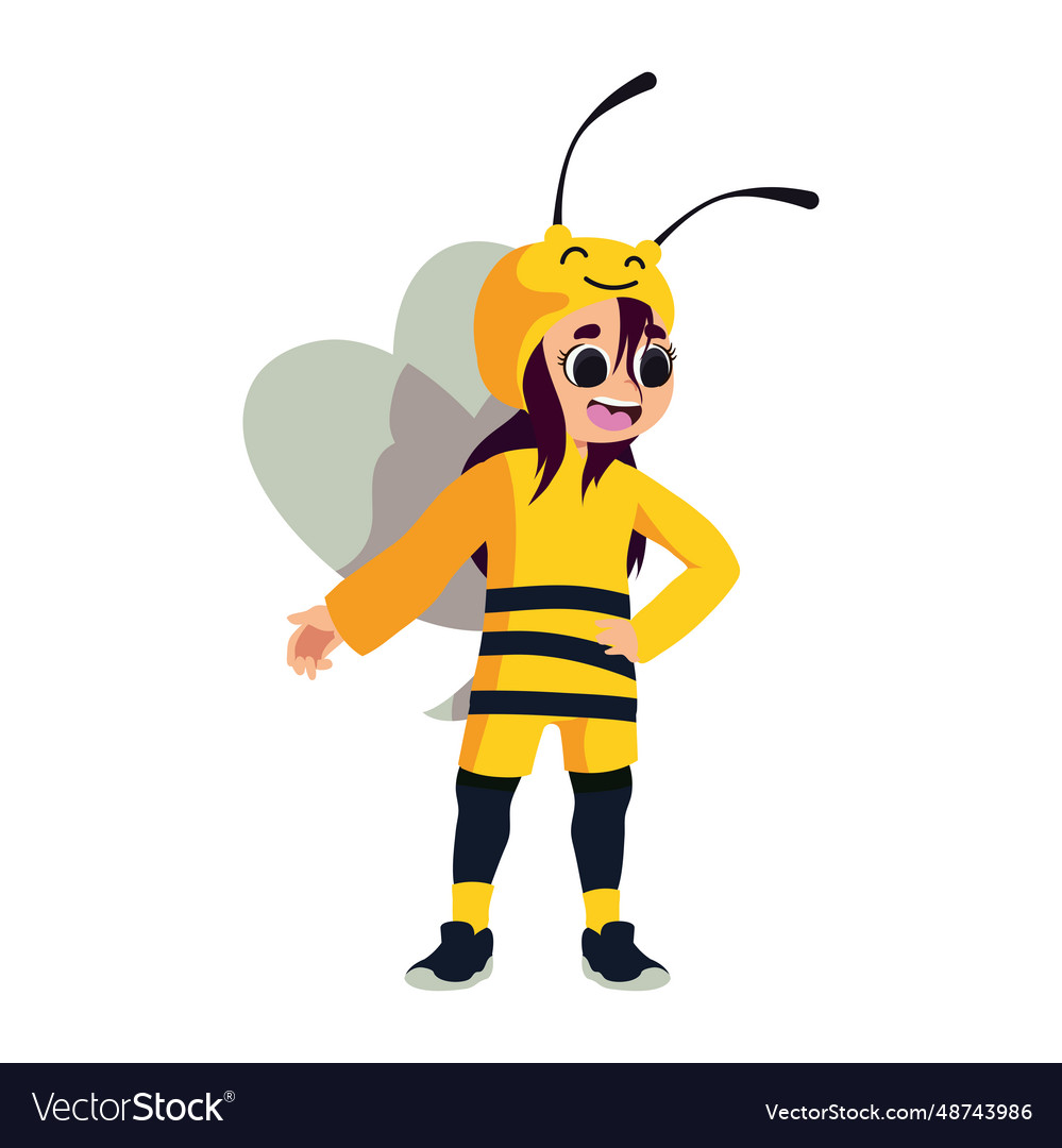 Halloween disguised in costume bee