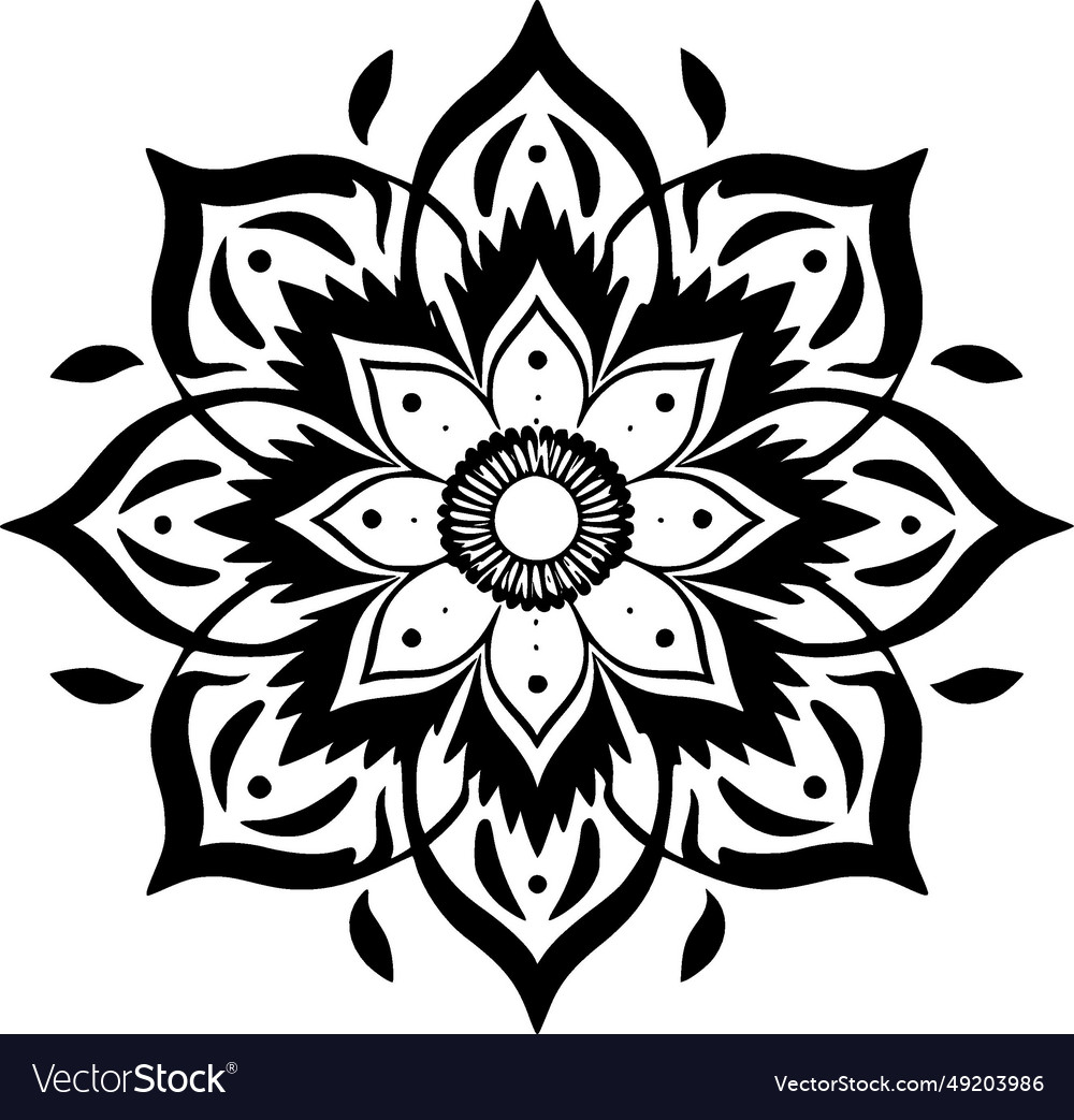 Mandala - minimalist and flat logo