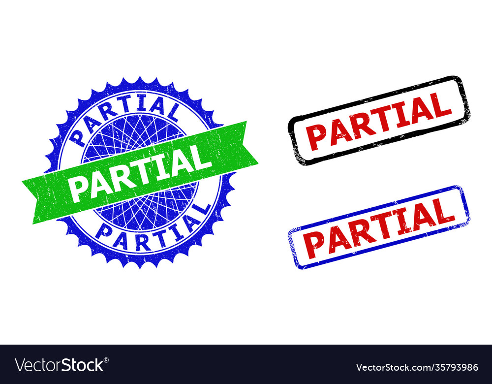 Partial Rosette und Rechteck bicolor Stempel