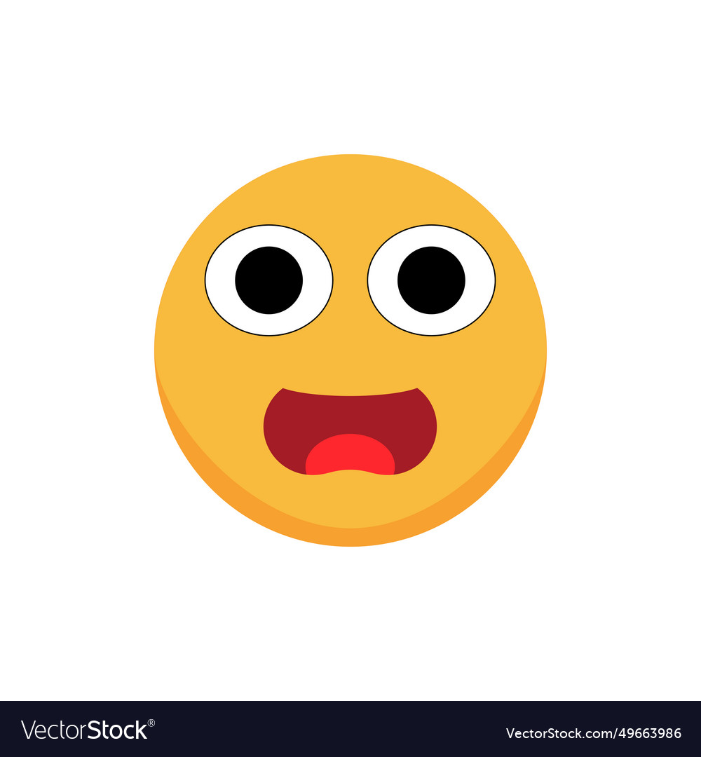 Scared emoticon cartoon emoji flat Royalty Free Vector Image