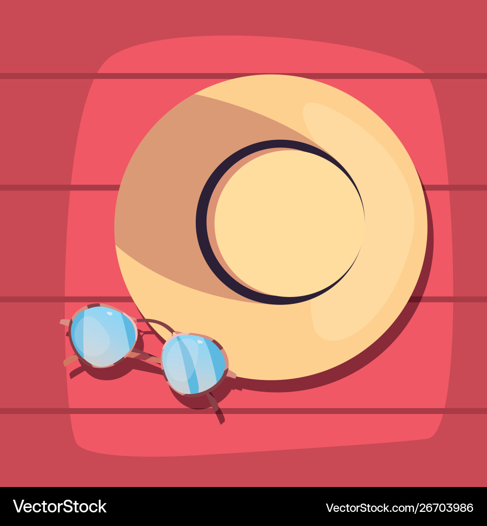 Summer time vacations design flat Royalty Free Vector Image