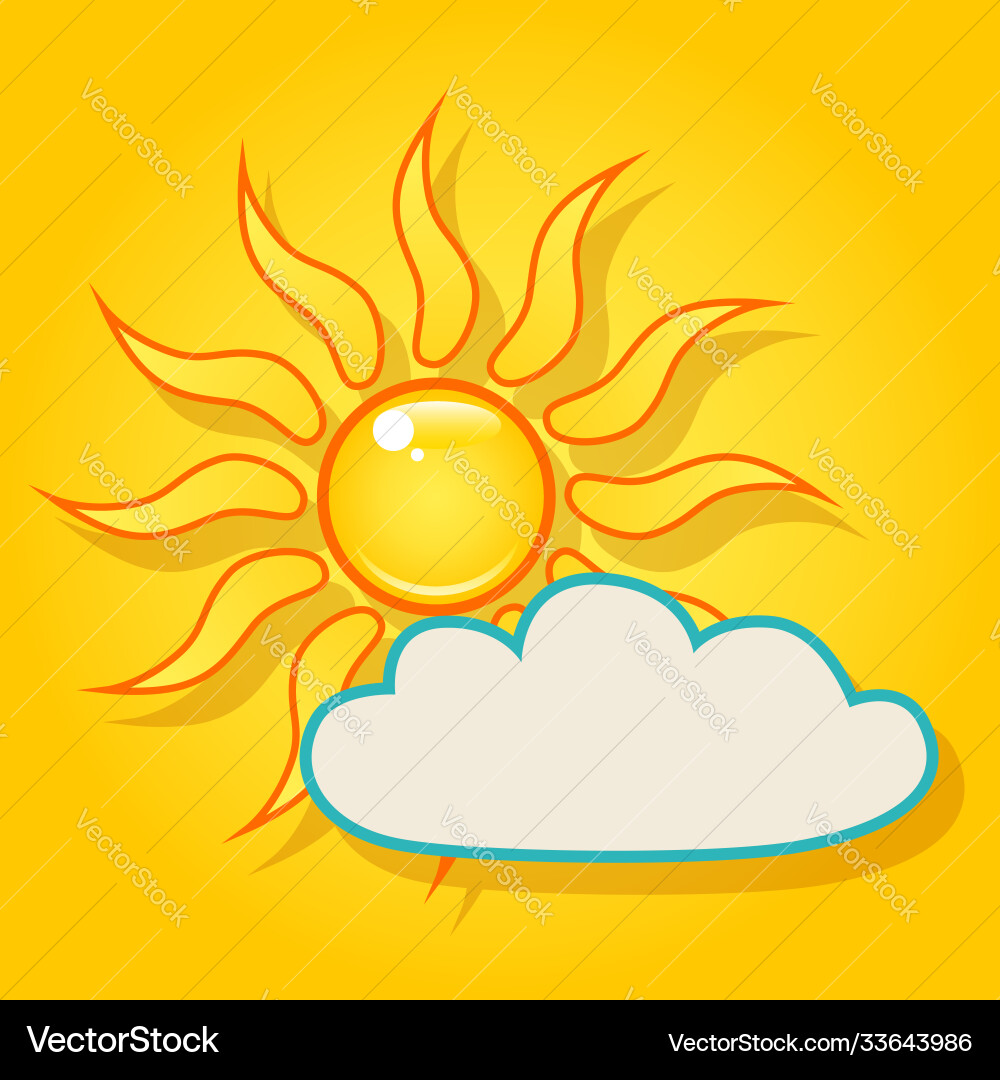 Sun in sky Royalty Free Vector Image - VectorStock