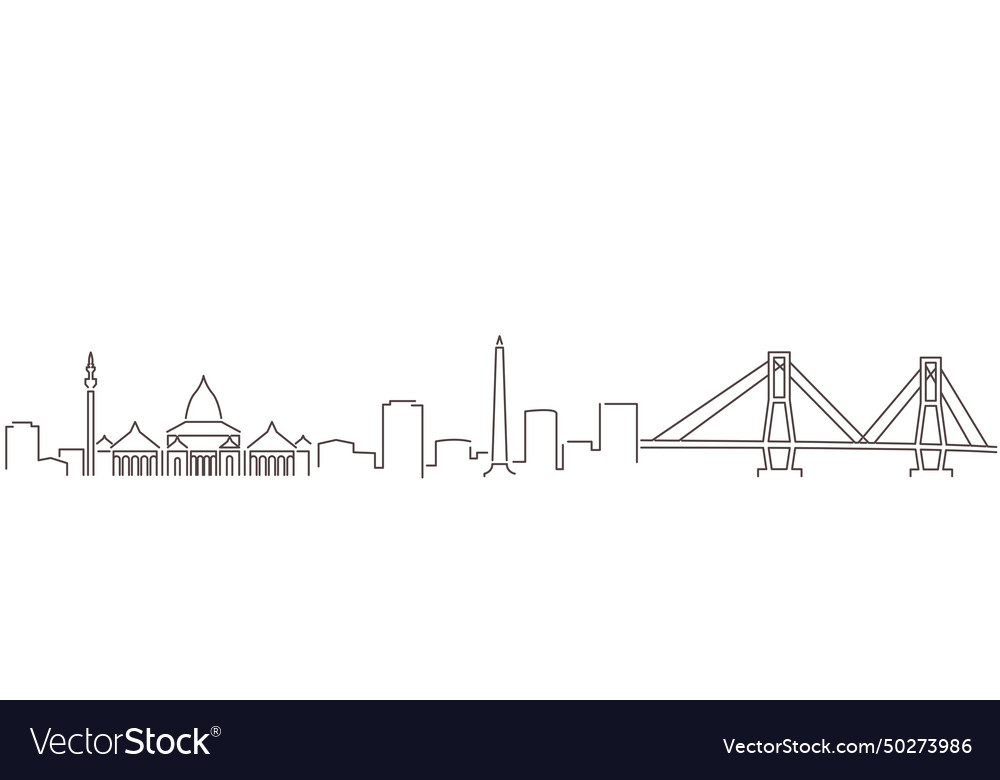 Surabaya dark line simple minimalist skyline Vector Image