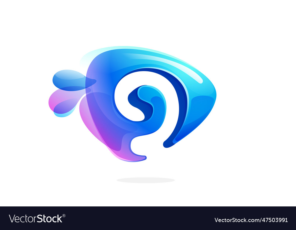 9 logo number nine made of spring water and dew Vector Image