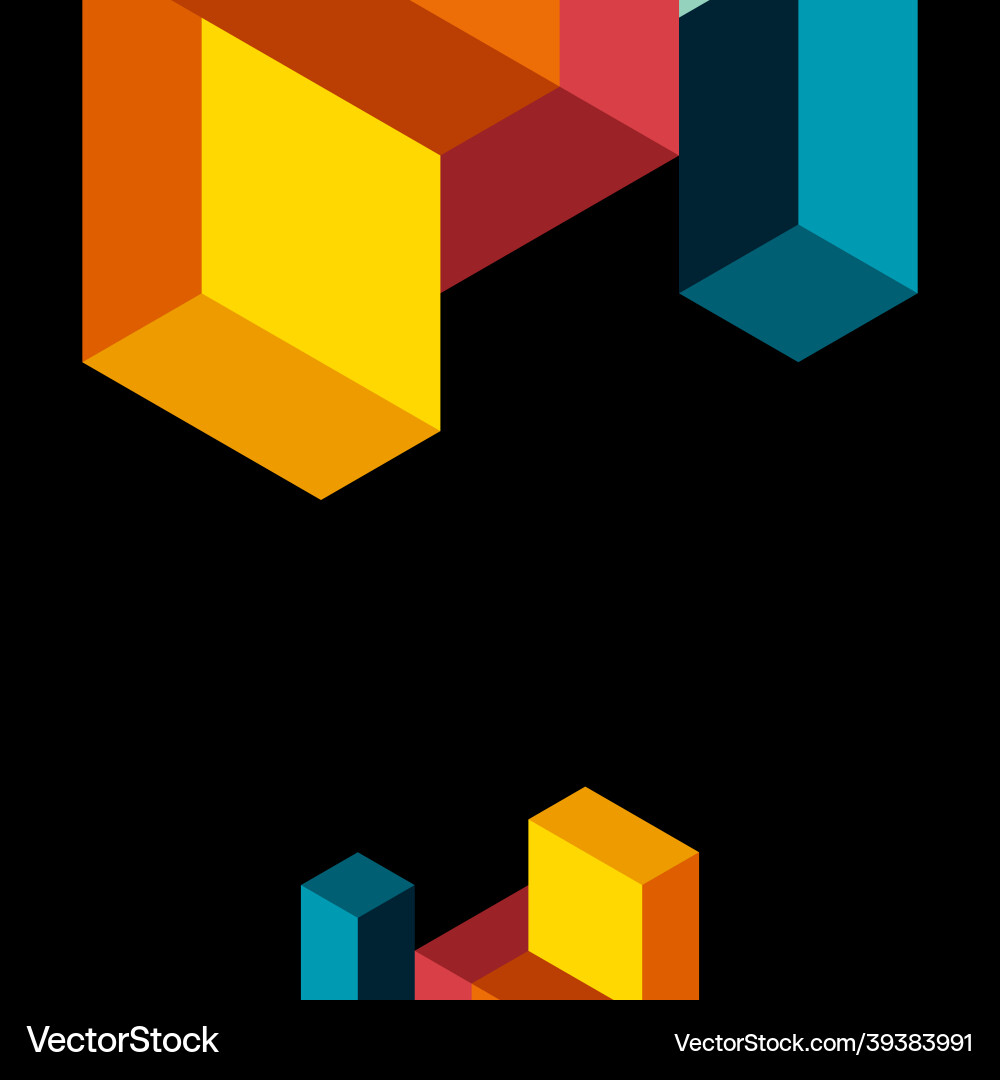 Abstract background 3d cubes cubic elements Vector Image
