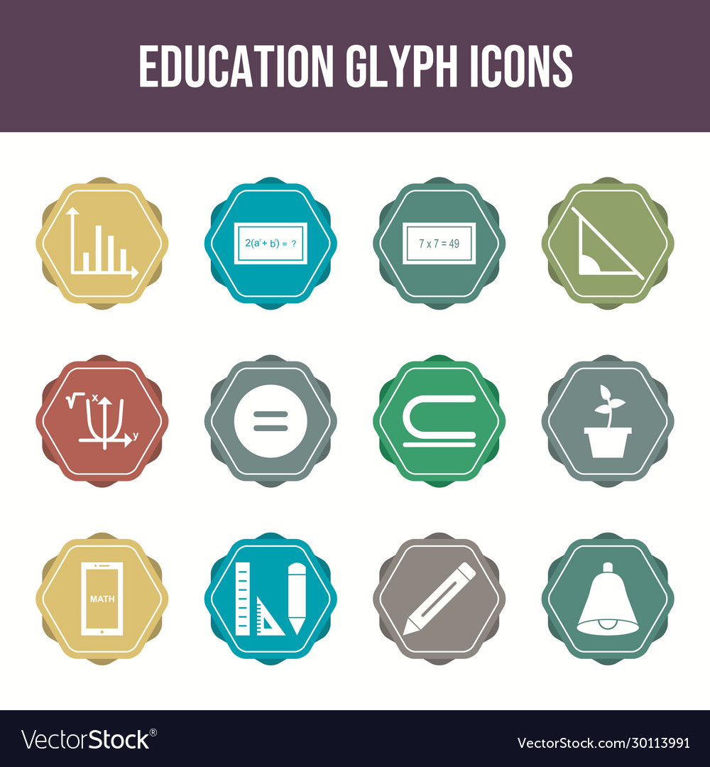 Beautiful education 12 icons