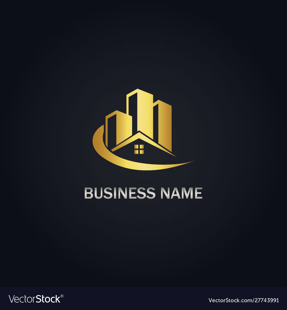 Building home realty company logo Royalty Free Vector Image