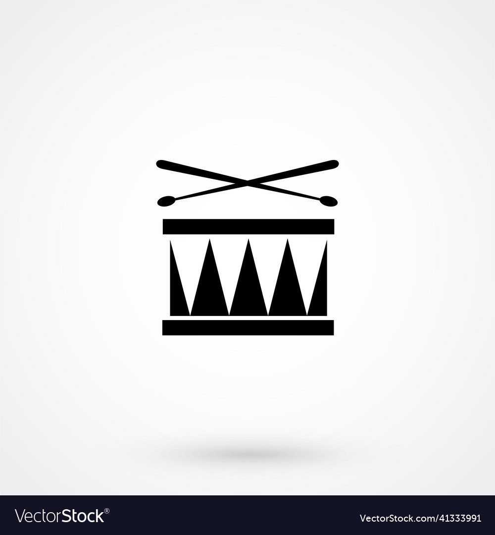 Drum icon on white background Royalty Free Vector Image