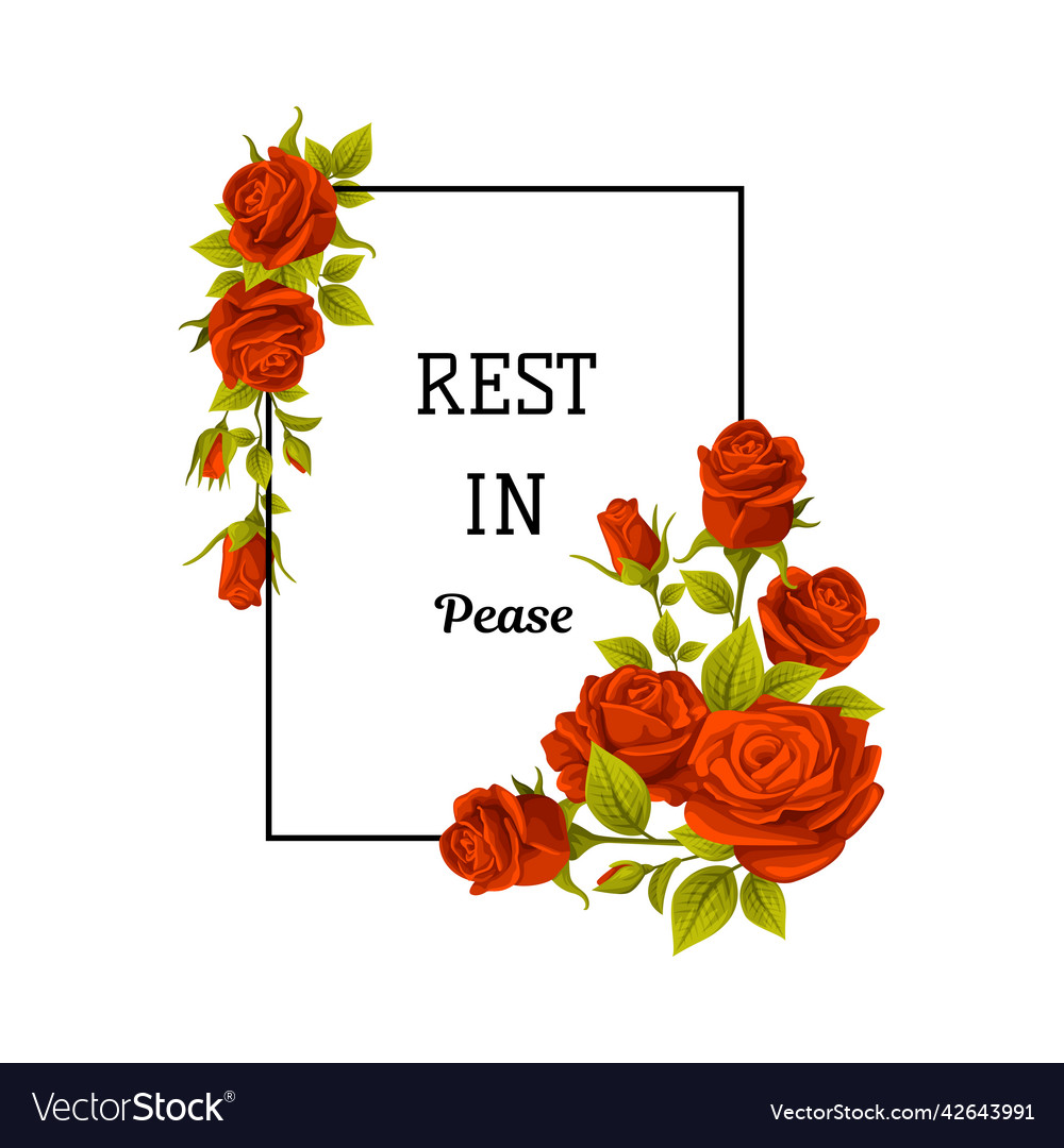 Rest Peace Floral Funeral Frame Rip Stock Vector (Royalty Free) 1938569944