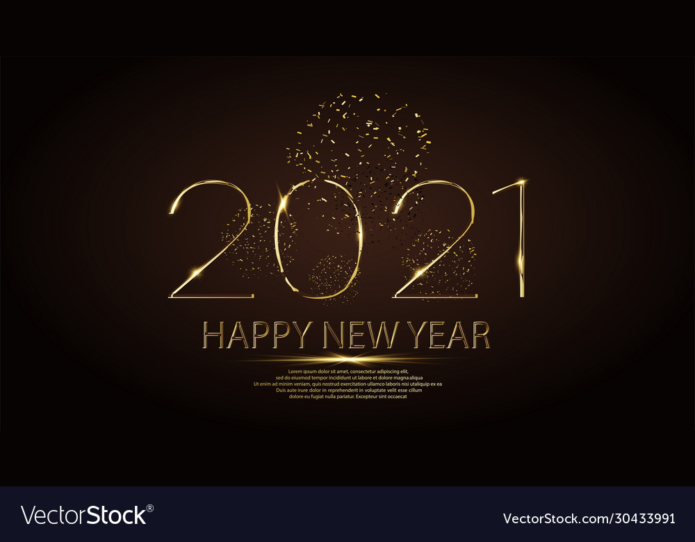 Happy new year 2021 winter holiday greeting card Vector Image