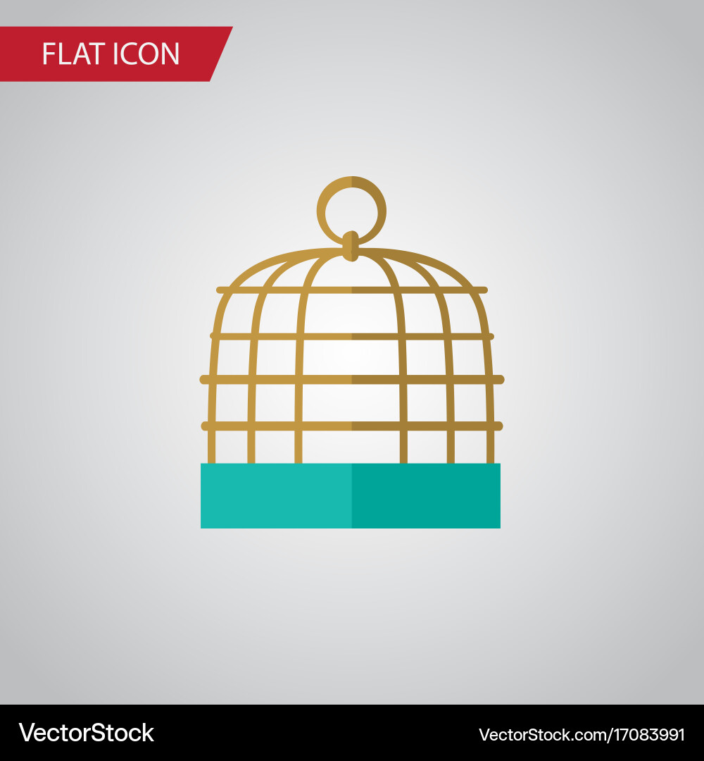 Isolated Birdcage Flat Icon Bird Prison Royalty Free Vector