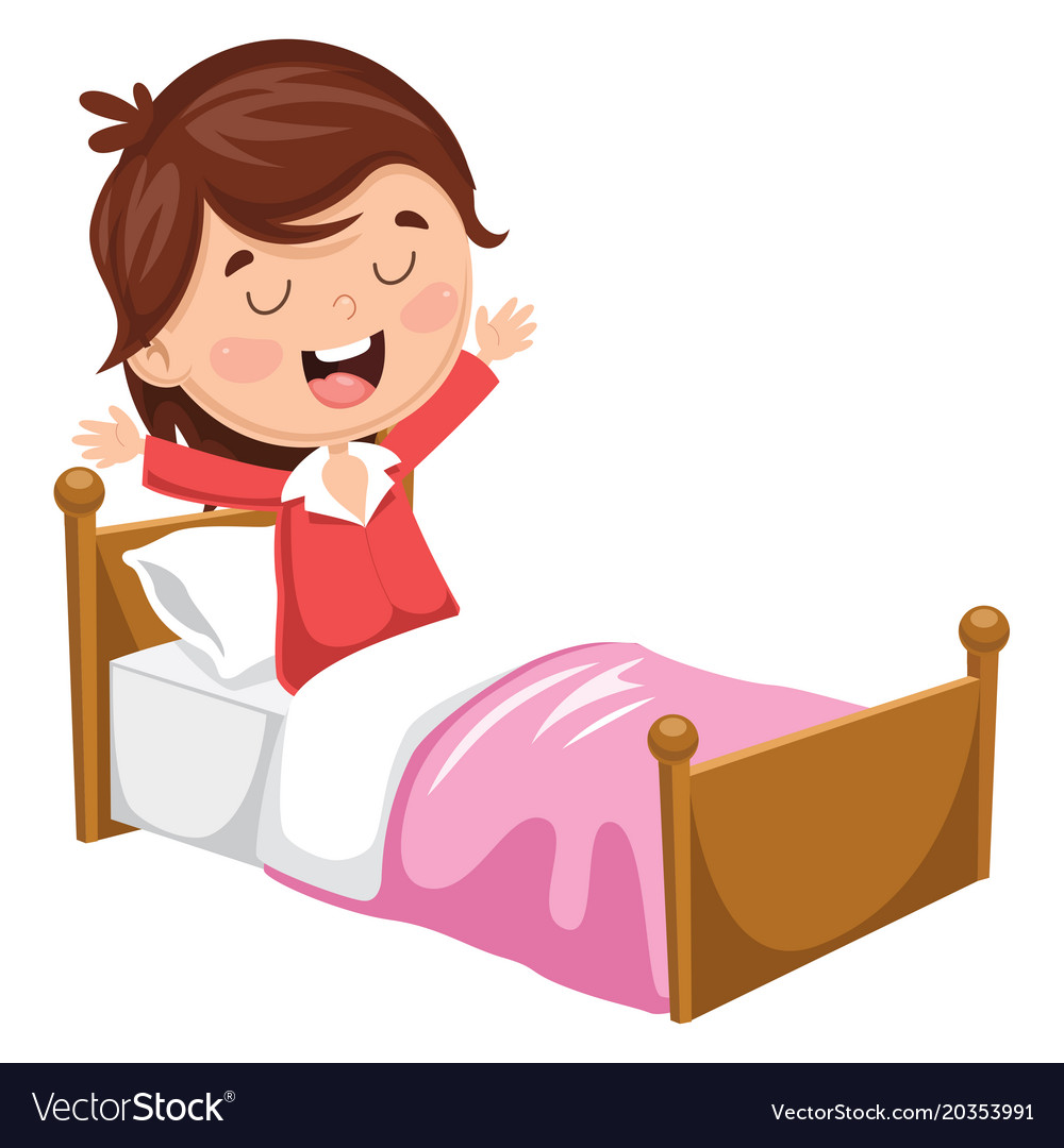 Kid Waking Up Royalty Free Vector Image Vectorstock