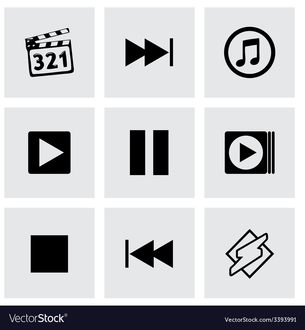 Media player icons set