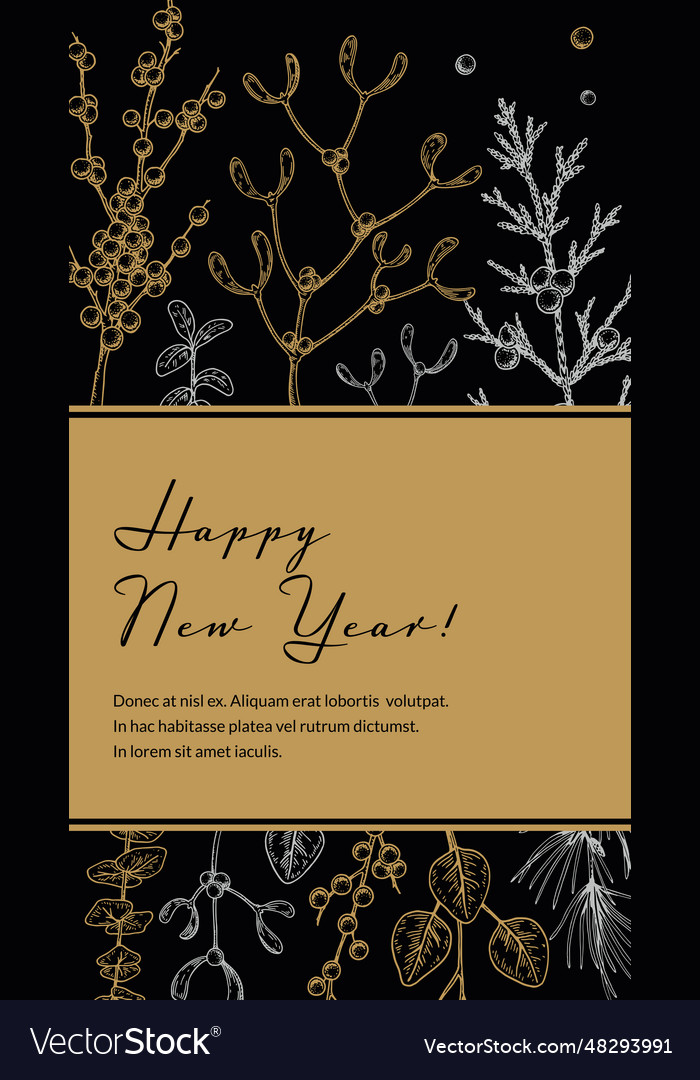 Merry christmas and happy new year vertical Vector Image