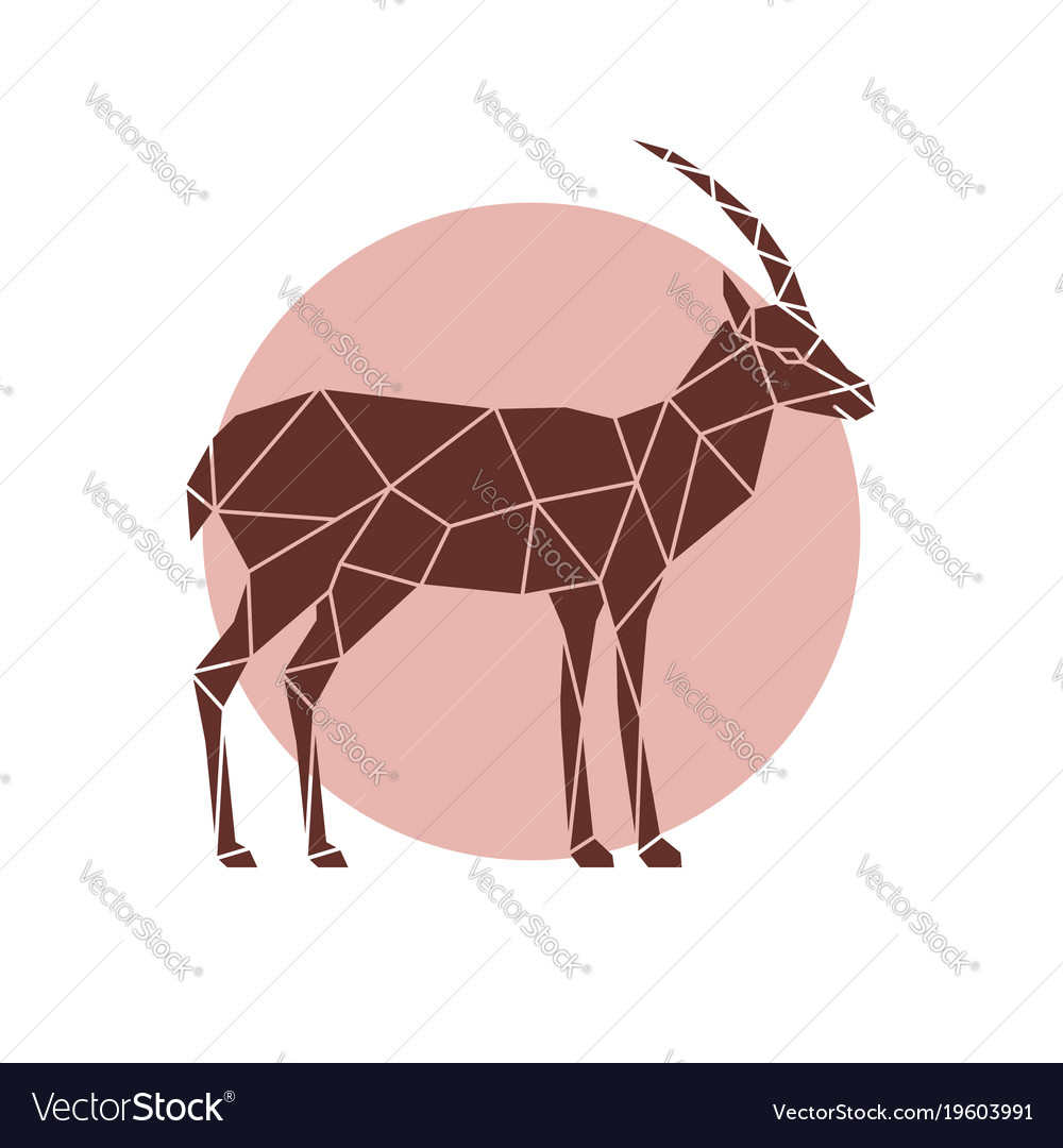 Polygonal of a antelope geometric wild animal