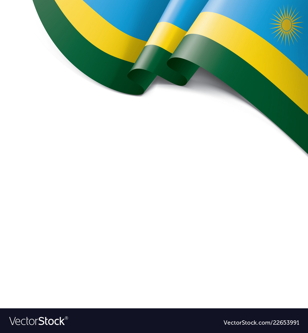Rwanda flag on a white Royalty Free Vector Image