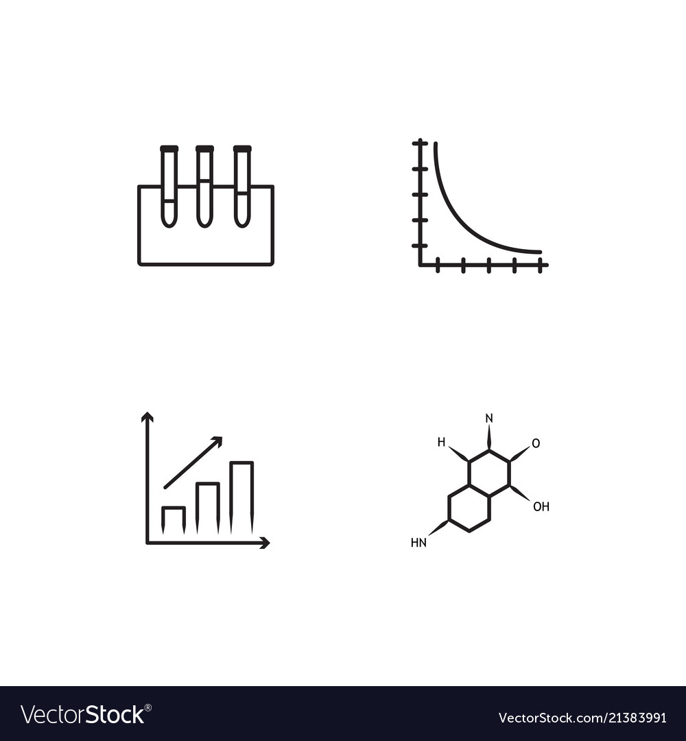 Science linear icons set simple outline