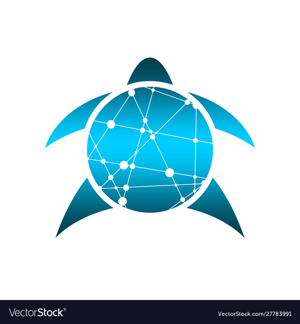 Silhouette stylized turtle on white background Vector Image