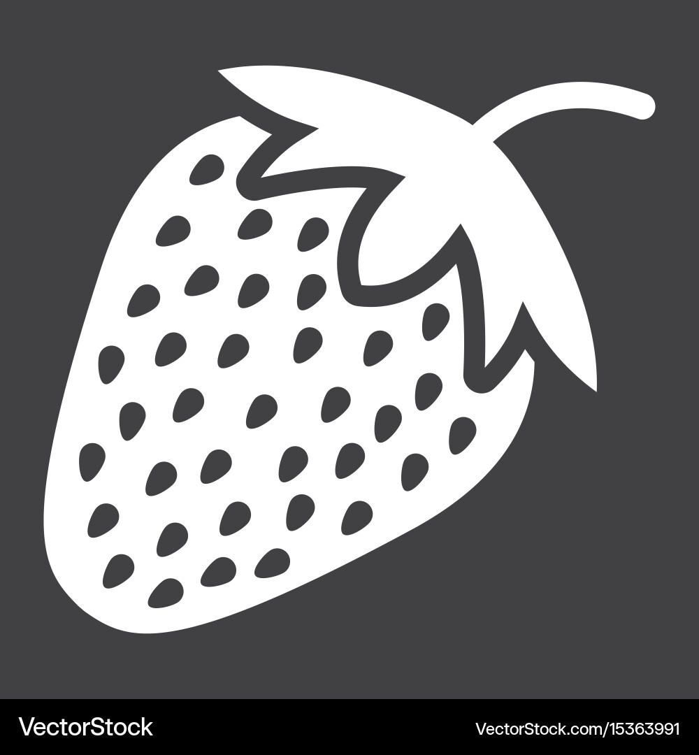 Strawberry solid icon fruit and diet Royalty Free Vector