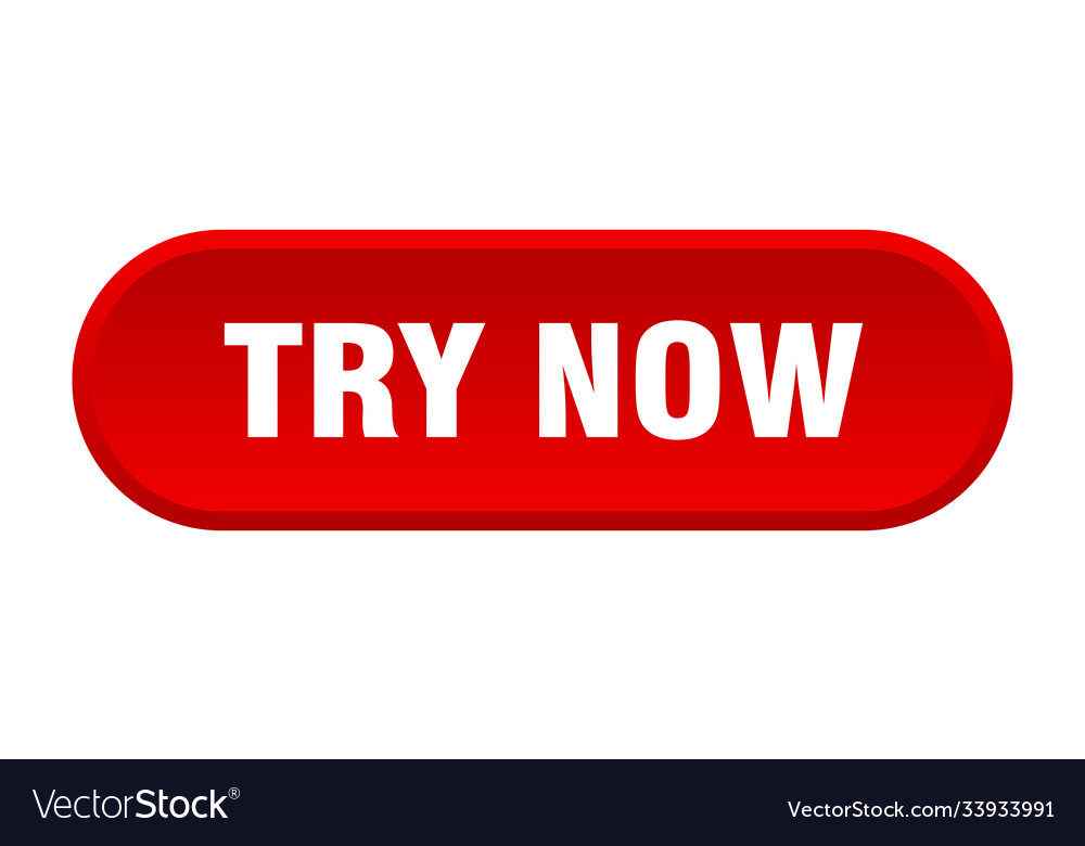 Try now button rounded sign on white background