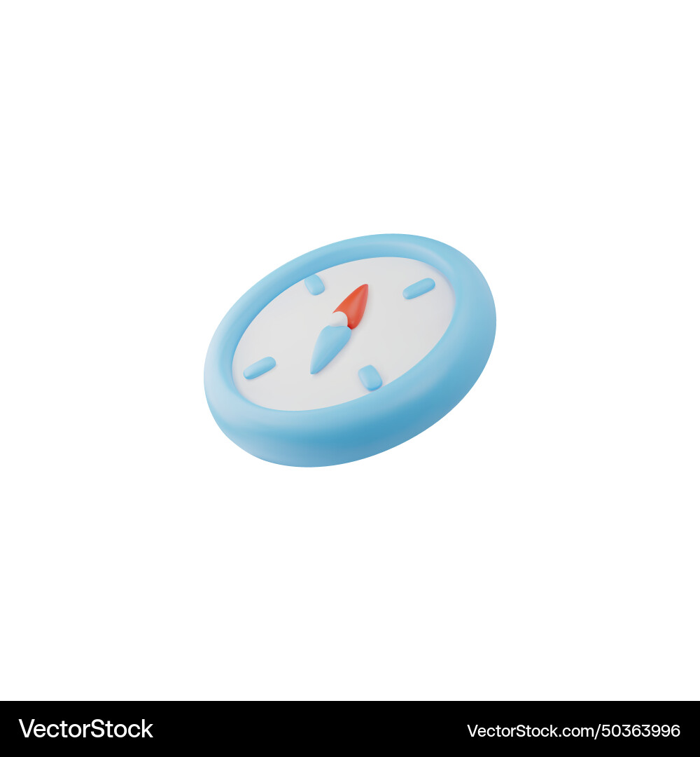 3d compass icon camping and travel Royalty Free Vector Image