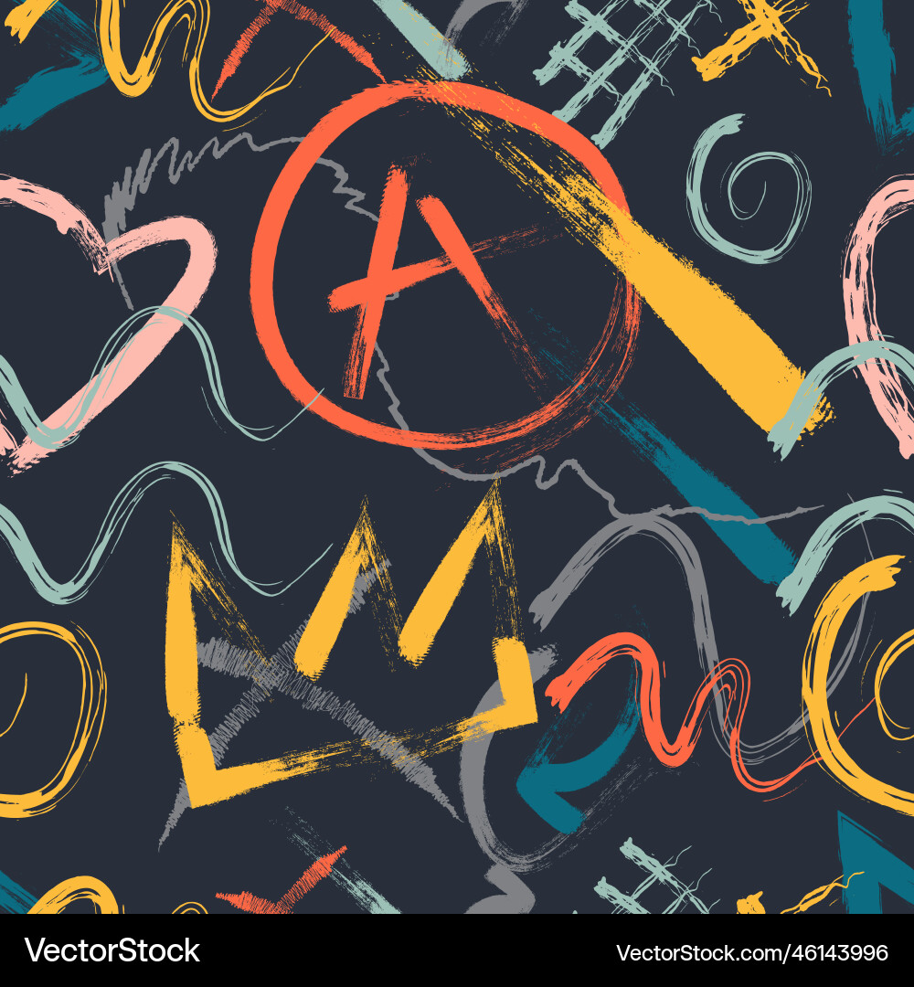 Abstract grunge brush seamless pattern Royalty Free Vector